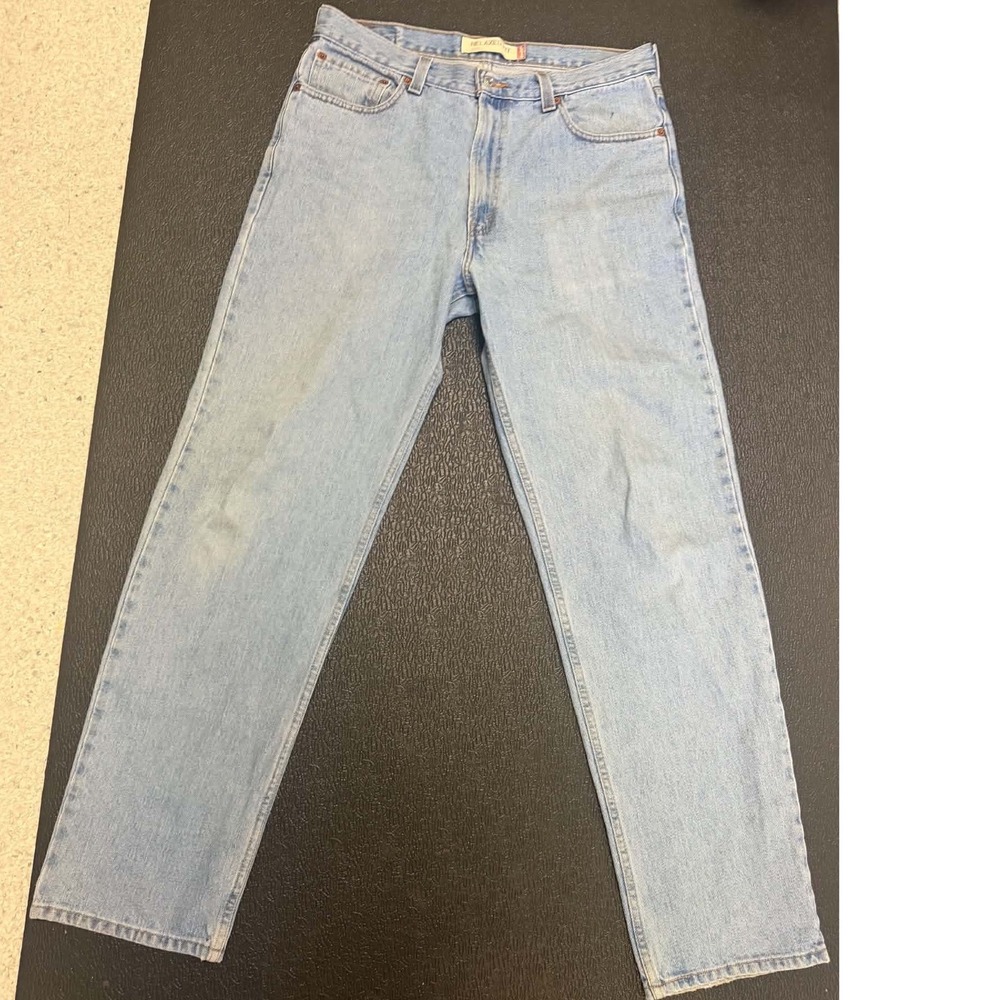 Levis 550 Relaxed Fit Jeans Mens 36x34 Light Wash Blue Denim Tapered Leg MJ-013